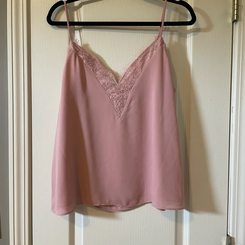 Socialite Blush Lace V Neck Cami - Picture 2 of 6